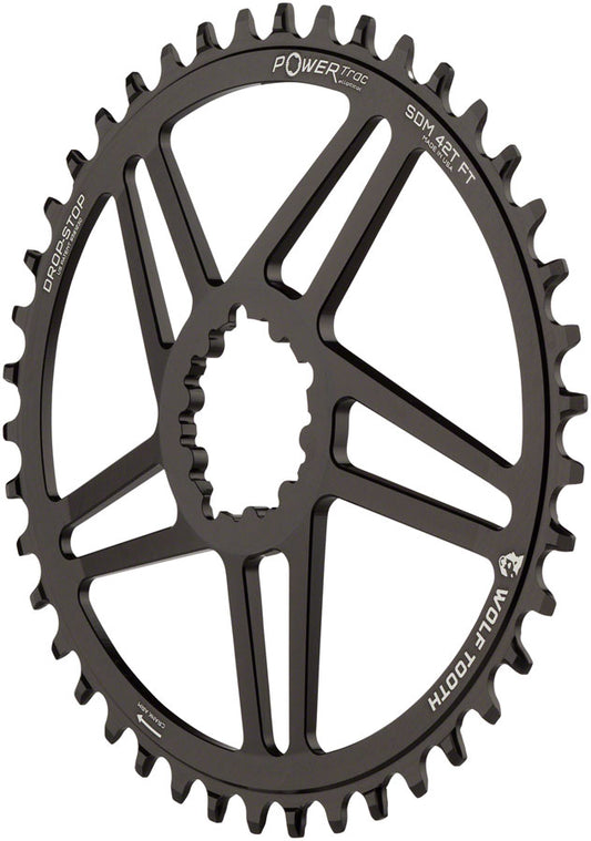 Wolf Tooth Elliptical Direct Mount Chainring - 40t SRAM Direct Mount 6mm Offset Drop-Stop Flattop Compatible BLK Chainrings Wolf Tooth   