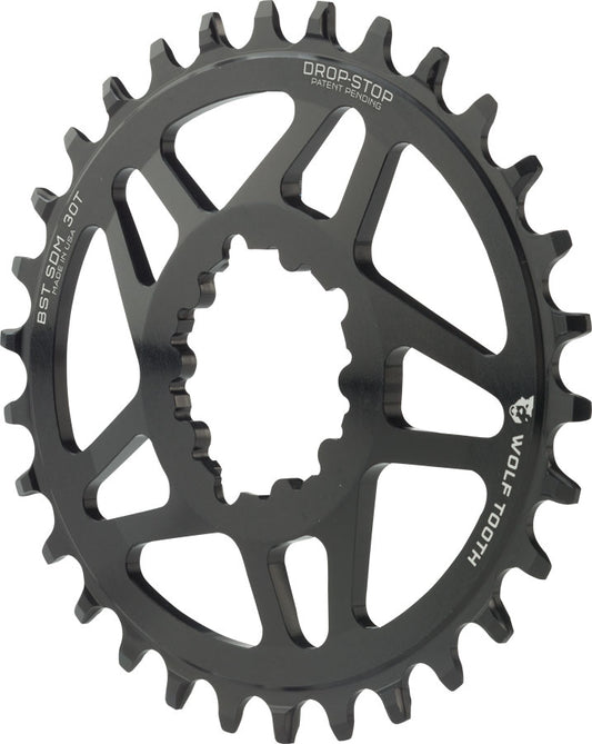 Wolf Tooth Elliptical Direct Mount Chainring - 30t SRAM Direct Mount Drop-Stop A For SRAM 3-Bolt Boost Cranksets 3mm Offset BLK Chainrings Wolf Tooth   