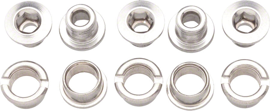 Problem Solvers Single Chainring Bolts Silver Stainless Chainring Bolts and Hardware Problem Solvers   