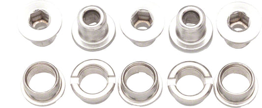 Problem Solvers Double Chainring Bolts Silver Stainless Chainring Bolts and Hardware Problem Solvers   