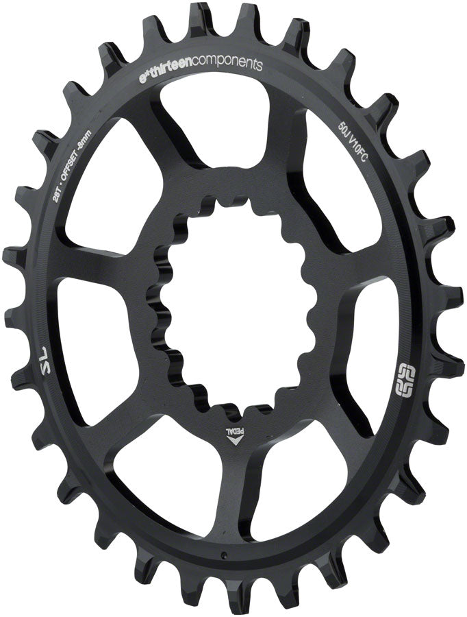 e*thirteen Direct Mount SL Guidering - 10/11/12-speed 28T Narrow Wide Black Chainrings E*thirteen   