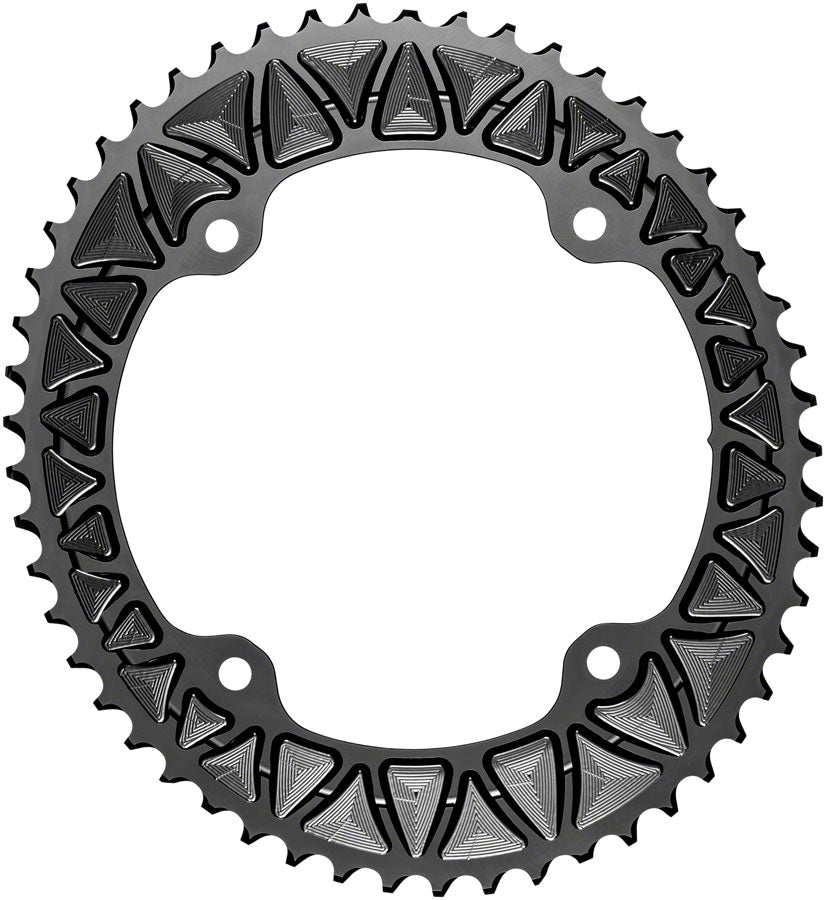 absoluteBLACK Premium Oval 145 BCD Road Outer Chainring Campagnolo - 53t 145 BCD 4-Bolt BLK Chainrings Absolute Black   