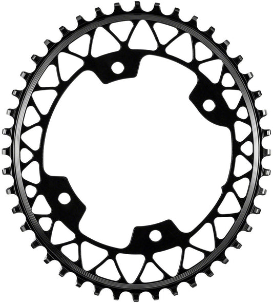 absoluteBLACK Oval 110 BCD Gravel Chainring - 46t 110 Shimano Asymmetric BCD 4-Bolt Narrow-Wide BLK Chainrings Absolute Black   