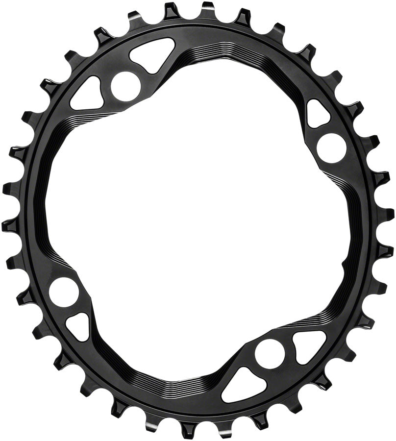 absoluteBLACK Oval 104 BCD Chainring - 34t 104 BCD 4-Bolt Narrow-Wide Black Chainrings Absolute Black   