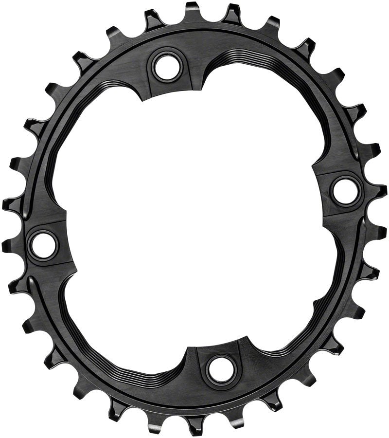 absoluteBLACK Oval 94 BCD Chainring - 30t 94 BCD 4-Bolt Narrow-Wide Black Chainrings Absolute Black   