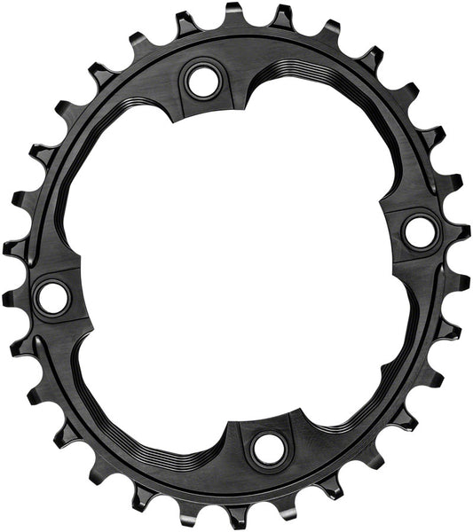 absoluteBLACK Oval 94 BCD Chainring - 30t 94 BCD 4-Bolt Narrow-Wide Black Chainrings Absolute Black   