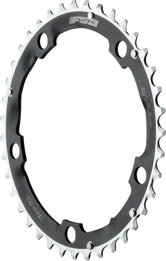 Full Speed Ahead Pro Road Triple Chainring - 39t 130 BCD Aluminum N-10 Black Chainrings FSA   