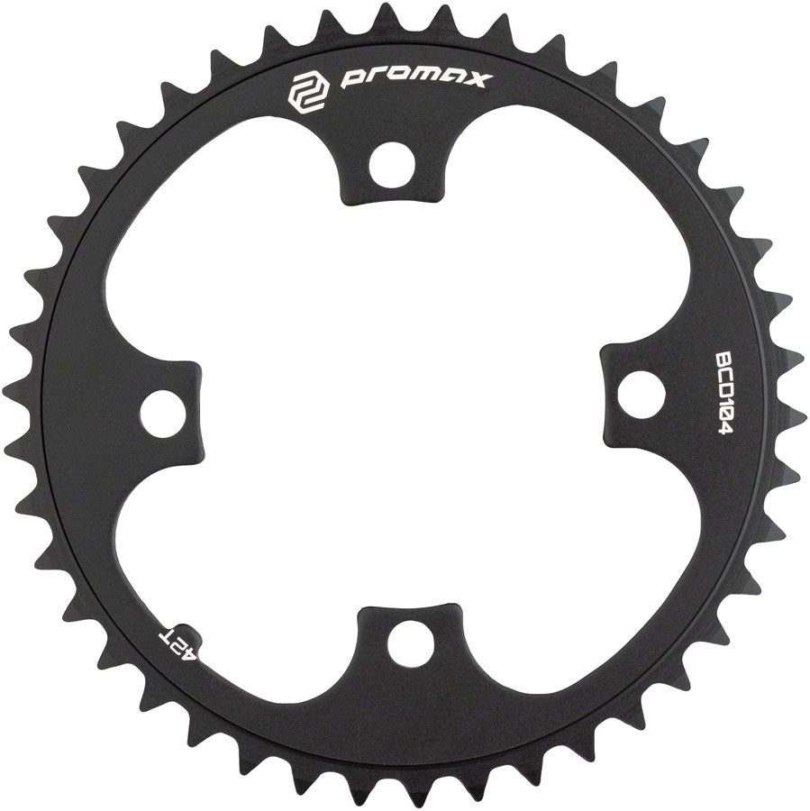 Promax 4-Bolt Chainring - 42t 104 BCD Black Chainrings Promax   