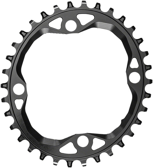 absoluteBLACK Oval 104 BCD Chainring - 34t 104 BCD 4-Bolt Requires Hyperglide+ Chain BLK Chainrings Absolute Black   