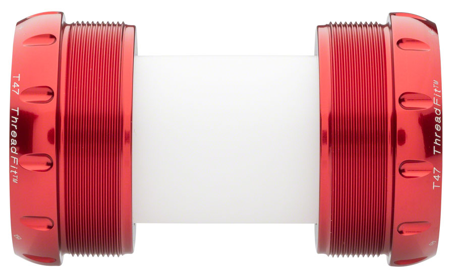 Chris King ThreadFit T47 30x Bottom Bracket Fit Kit 5 - T47 For 30mm Spindles Red Bottom Brackets Chris King   