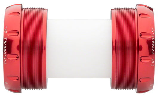 Chris King ThreadFit T47 30x Bottom Bracket Fit Kit 5 - T47 For 30mm Spindles Red Bottom Brackets Chris King   