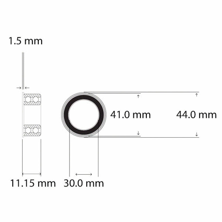 Wheels Manufacturing BB86 to 30MM ABEC-3 Sealed Bearing Cartridge Bearings Wheels Manufacturing   