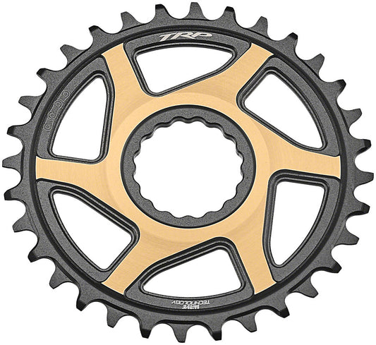 TRP CR-M9050 Boost Direct Mount Chainring - 34t 12-Speed CINCH Mount 3mm Offset 7075-T6 Aluminum Sandblasted BLK/Gold Chainrings TRP   