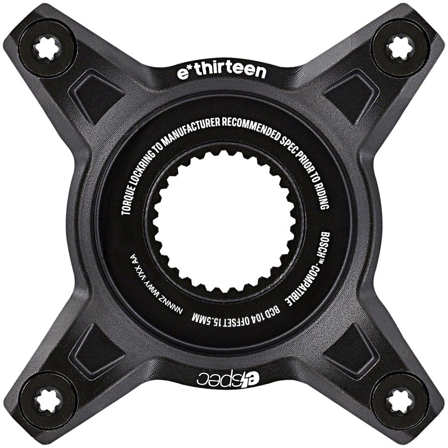 e*thirteen e*spec 104BCD Aluminum Direct Mount Spider - 104BCD 55mm CL Incl. Bolts Bosch Gen4 BLK Chainrings E*thirteen   