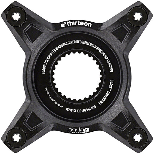 e*thirteen e*spec 104BCD Aluminum Direct Mount Spider - 104BCD 55mm CL Incl. Bolts Bosch Gen4 BLK Chainrings E*thirteen   