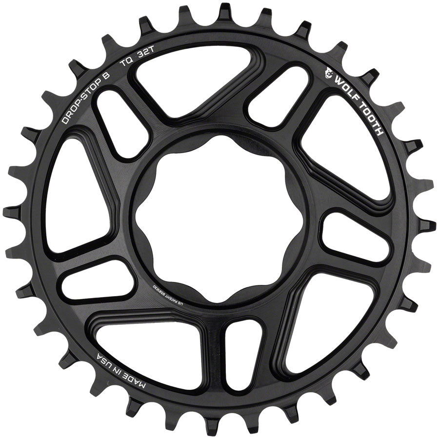 Wolf Tooth Trek TQ Direct Mount Chainring - Drop-Stop B 32T Black Chainrings Wolf Tooth   