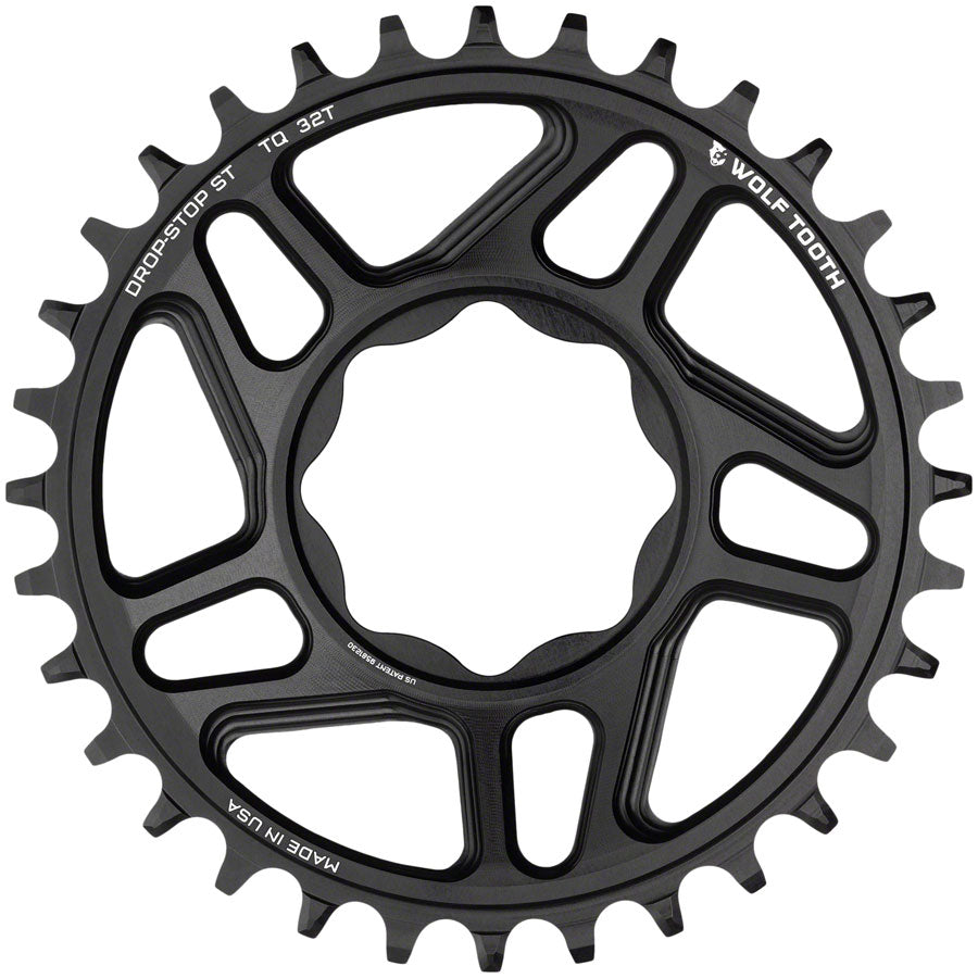 Wolf Tooth Trek TQ Direct Mount Chainring - Drop-Stop ST 32T Black Chainrings Wolf Tooth   