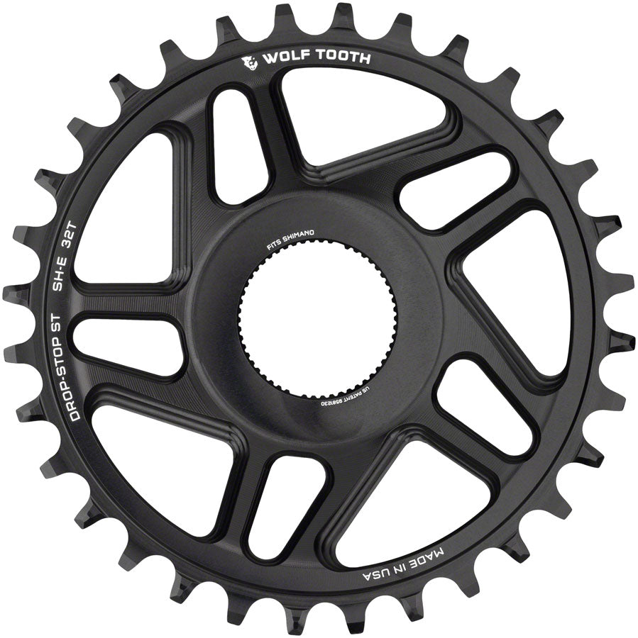 Wolf Tooth Shimano EP-8 Direct Mount Chainring - Drop-Stop ST 34T Black Chainrings Wolf Tooth   