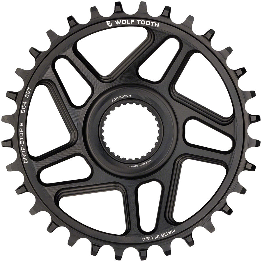 Wolf Tooth Bosch Gen 4 Direct Mount Chainring - Drop-Stop B 34T Black Chainrings Wolf Tooth   