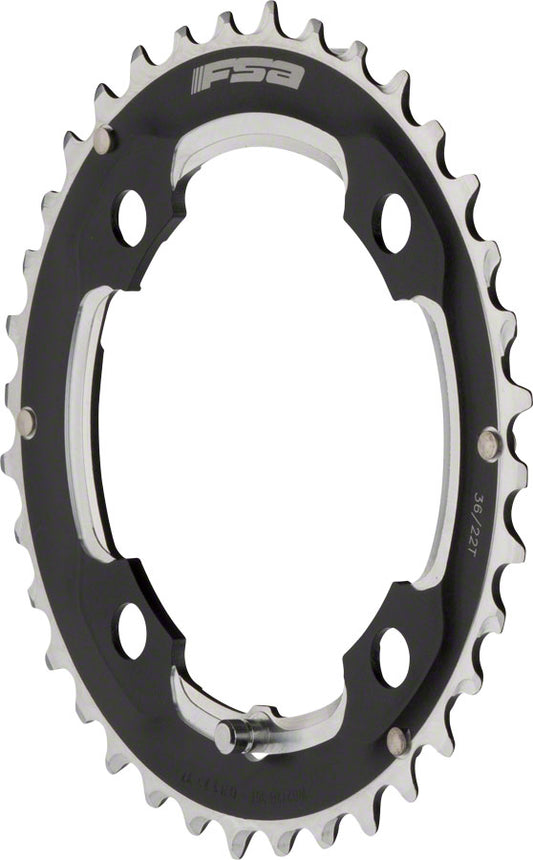 Full Speed Ahead MTB Pro Double Chainring - 36t 104 BCD 4-Bolt Aluminum M11 BLK Chainrings FSA   