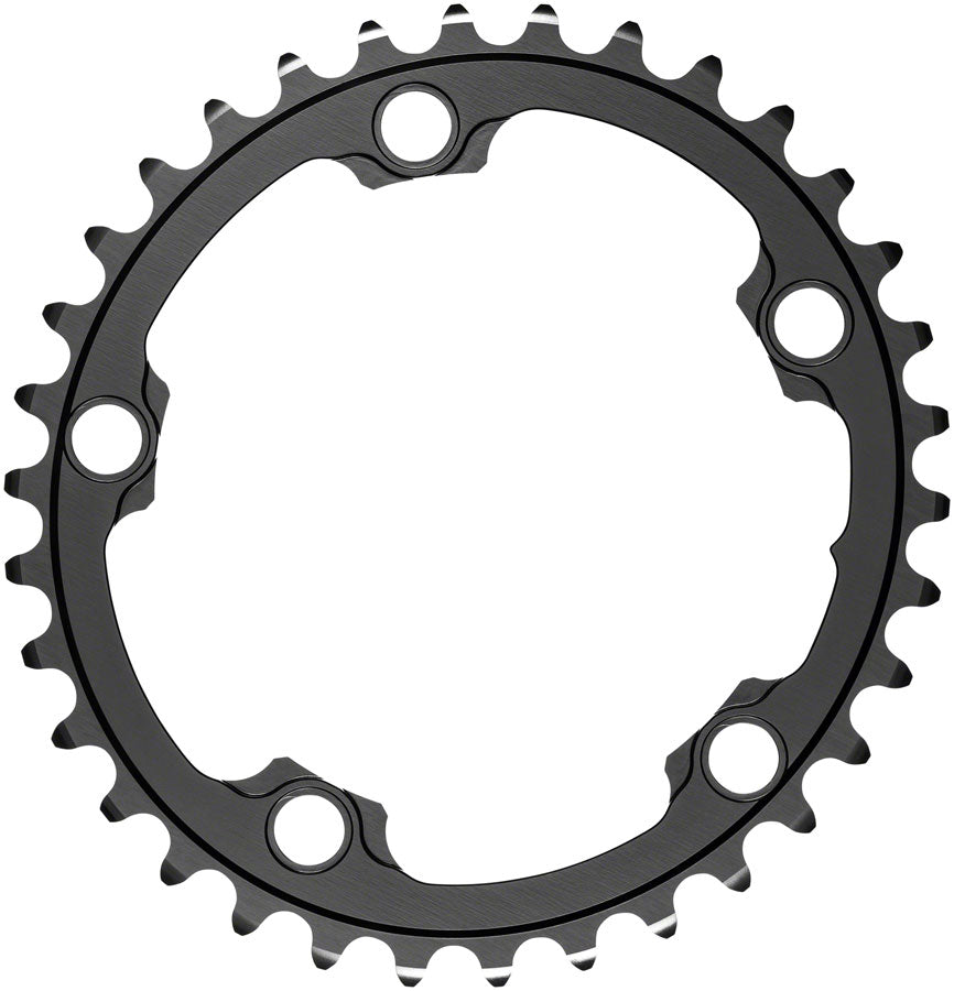 absoluteBLACK Silver Series Oval 110 BCD Inner Chainring - 34t 110 BCD 5-Bolt Gray Chainrings Absolute Black   