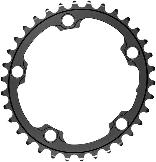 absoluteBLACK Silver Series Oval 110 BCD Inner Chainring - 34t 110 BCD 5-Bolt Gray Chainrings Absolute Black   