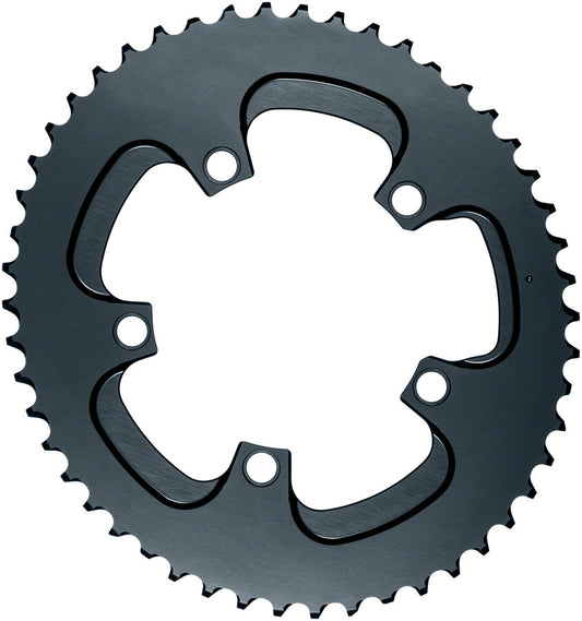absoluteBLACK Silver Series Oval 110 BCD Outer Chainring - 50t 110 BCD 5-Bolt Gray Chainrings Absolute Black   