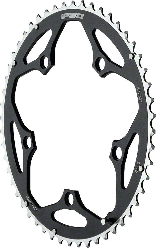 Full Speed Ahead Pro Road Chainring - 52t 130 BCD Aluminum N11 Black Chainrings FSA   