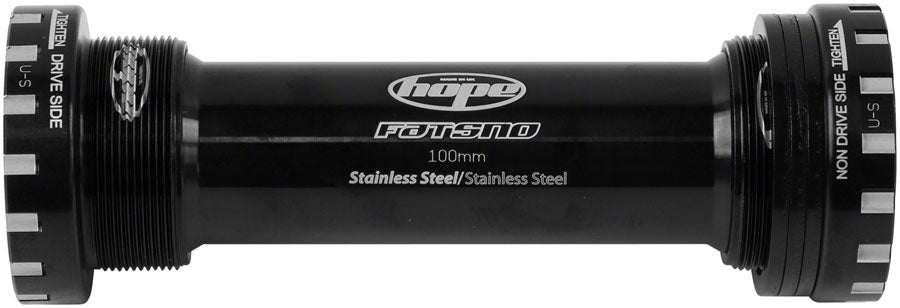 Hope BSA Threaded Bottom Bracket - 100mm Fat Bike For 24mm Spindle Stainless BLK Bottom Brackets Hope   