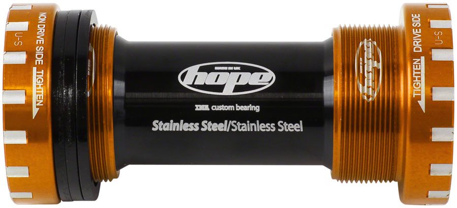 Hope BSA Threaded Bottom Bracket - 68/73mm For 24mm Spindle Stainless Orange Bottom Brackets Hope   