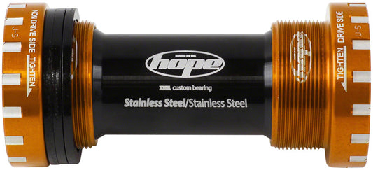 Hope BSA Threaded Bottom Bracket - 68/73mm For 24mm Spindle Stainless Orange Bottom Brackets Hope   