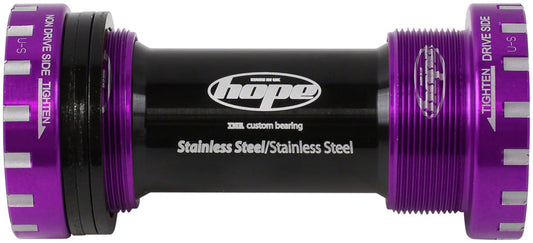 Hope BSA Threaded Bottom Bracket - 68/73mm For 24mm Spindle Stainless Purple Bottom Brackets Hope   