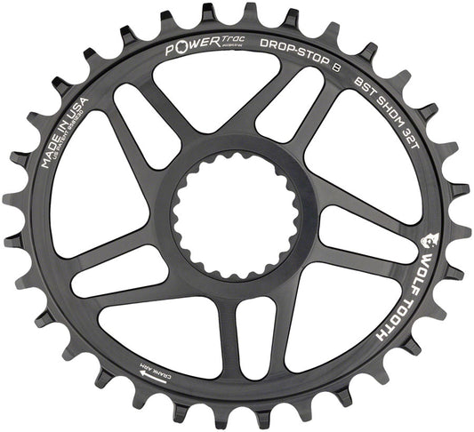 Wolf Tooth Elliptical Direct Mount Chainring - 32t Shimano Direct Mount Drop Stop B Boost 3mm Offset BLK Chainrings Wolf Tooth   
