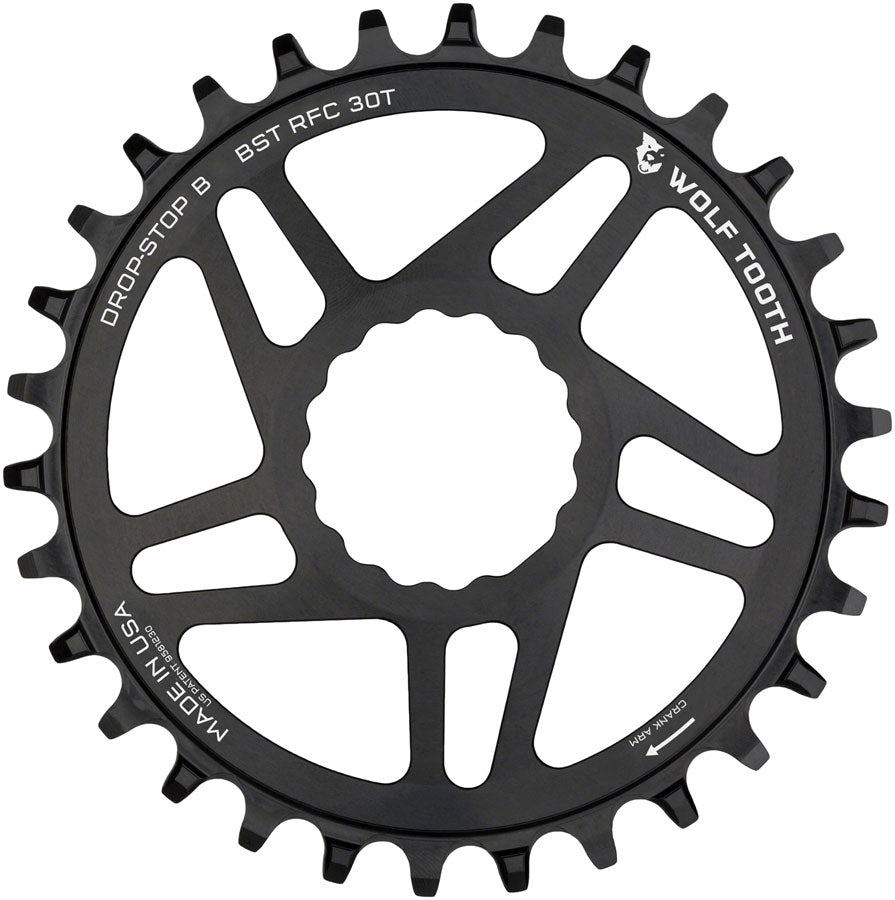 Wolf Tooth Direct Mount Chainring - 30t RaceFace/Easton CINCH Direct Mount Drop-Stop B For Boost Cranks 3mm Offset BLK Chainrings Wolf Tooth   