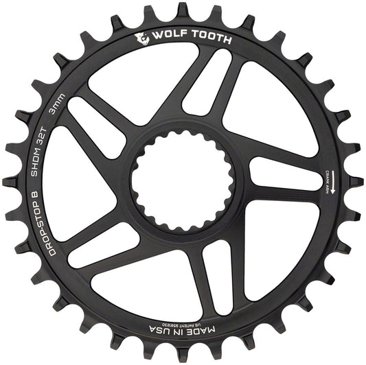 Wolf Tooth Direct Mount Chainring - 32t Shimano Direct Mount Drop Stop B Boost 3mm Offset BLK Chainrings Wolf Tooth   