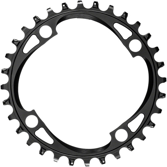 absoluteBLACK Round 104 BCD Chainring - 32t 104 BCD 4-Bolt Narrow-Wide Black Chainrings Absolute Black   