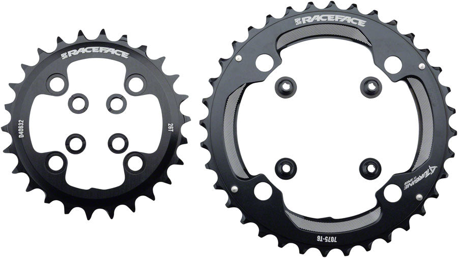 RaceFace Turbine 11-Speed Chainring: 64/104mm BCD 26/36t Black Chainrings Race Face   