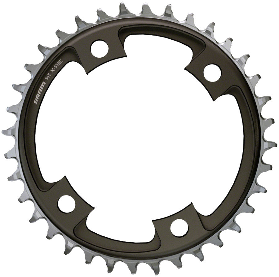 SRAM 46 Tooth 107mm BCD x 4-Bolt 1x12-Speed X-Sync Chainring Blast Black Chainrings SRAM   