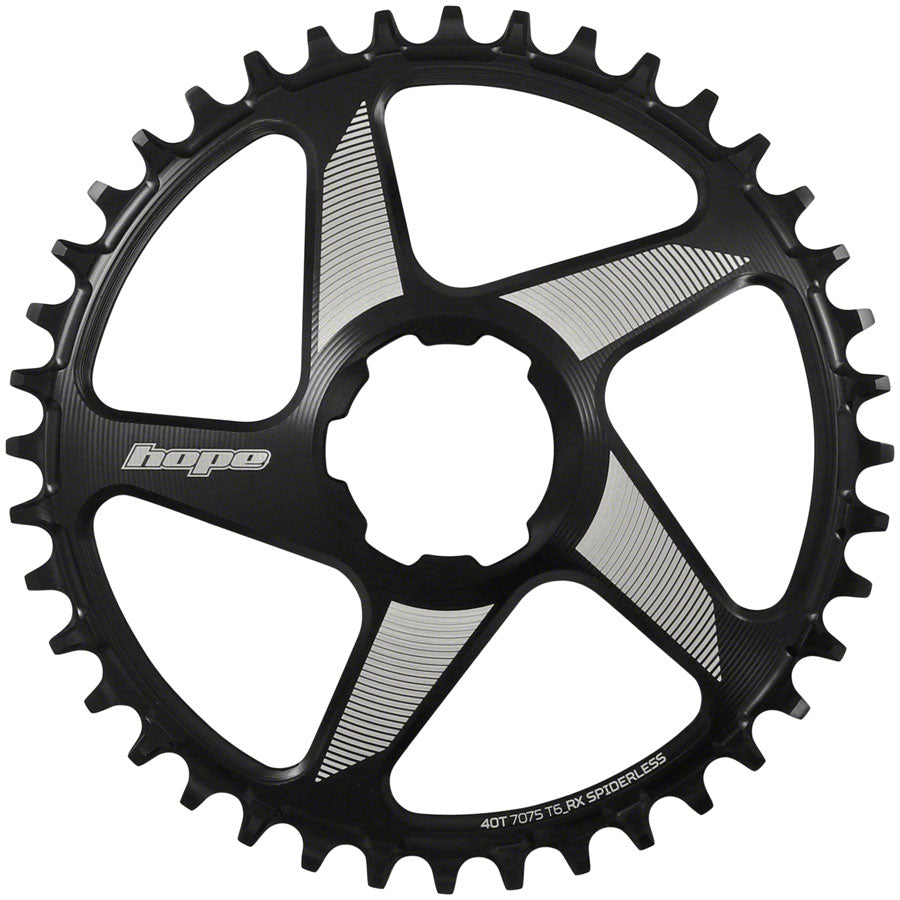 Hope RX Spiderless Chainring - 40t Hope Direct Mount Black Chainrings Hope   