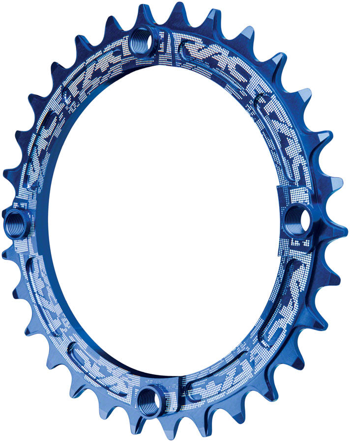 RaceFace Narrow Wide Chainring: 104mm BCD 30t Blue Chainrings Race Face   