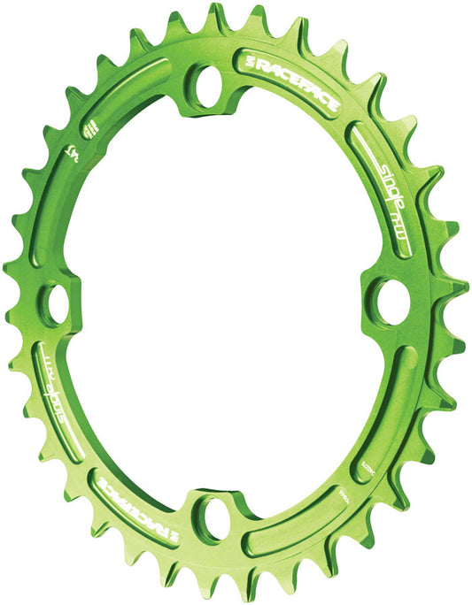 RaceFace Narrow Wide Chainring: 104mm BCD 32t Green Chainrings Race Face   