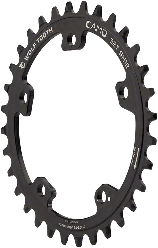 Wolf Tooth CAMO Aluminum Chainring - 30t Wolf Tooth CAMO Mount Requires 12-Speed Hyperglide+ Chain BLK Chainrings Wolf Tooth   