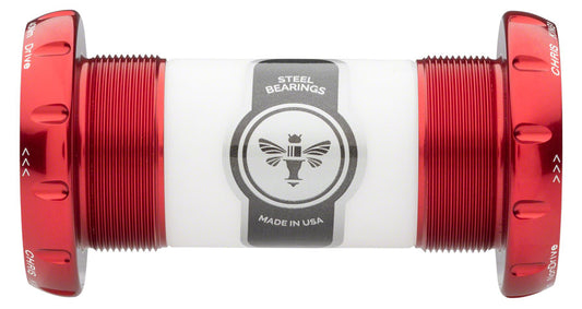 Chris King ThreadFit 30 Bottom Bracket Fit Kit 3 - English For 30mm Spindles Red Bottom Brackets Chris King   