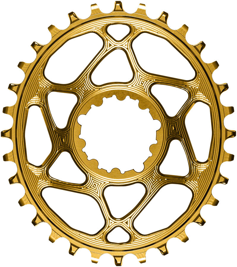 absoluteBLACK Oval Narrow-Wide Direct Mount Chainring - 32t SRAM 3-Bolt Direct Mount 3mm Offset Gold Chainrings Absolute Black   