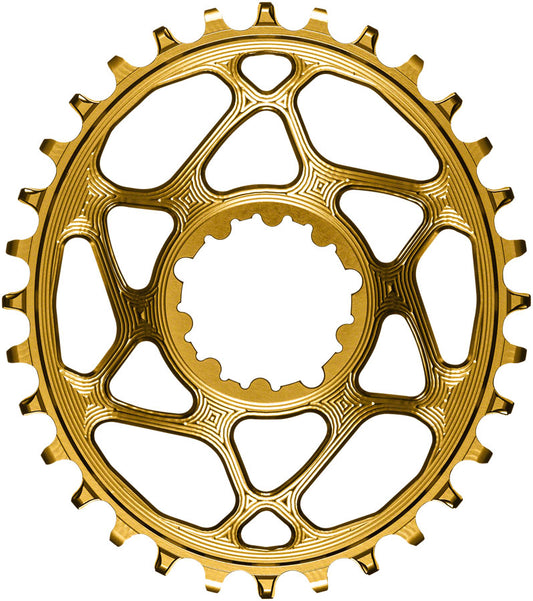 absoluteBLACK Oval Narrow-Wide Direct Mount Chainring - 32t SRAM 3-Bolt Direct Mount 3mm Offset Gold Chainrings Absolute Black   