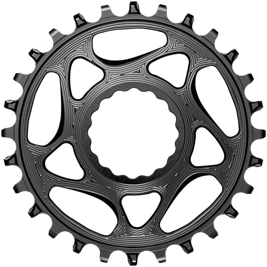 absoluteBLACK Round Narrow-Wide Direct Mount Chainring - 28t CINCH Direct Mount 3mm Offset BLK Chainrings Absolute Black   