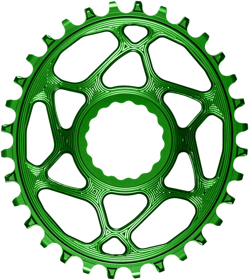 absoluteBLACK Oval Narrow-Wide Direct Mount Chainring - 32t CINCH Direct Mount 3mm Offset Green Chainrings Absolute Black   