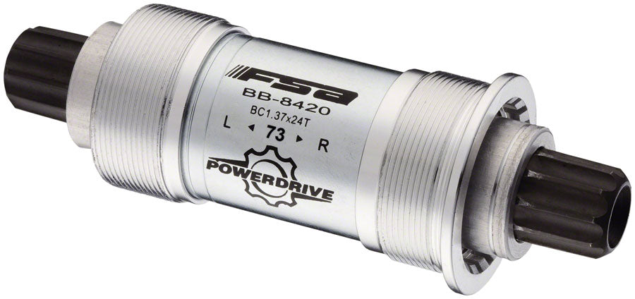 Full Speed Ahead 8420ST Power Drive Bottom Bracket - English 73x113mm Full Speed Ahead Power Drive Spindle Silver Bottom Brackets FSA   