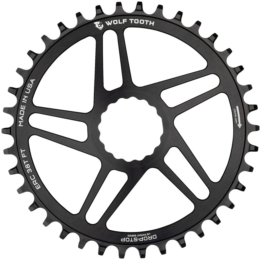 Wolf Tooth Direct Mount Chainring - 50t RaceFace/Easton CINCH Direct Mount Drop-Stop 10/11/12-Speed Eagle Flattop Compatible BLK Chainrings Wolf Tooth   