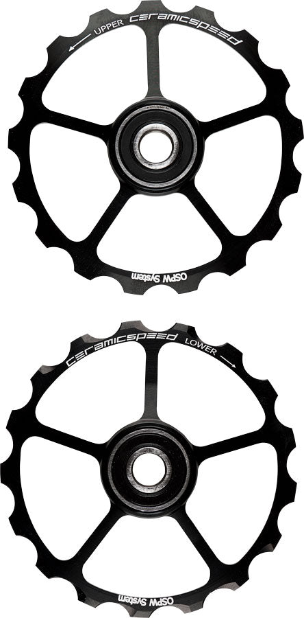 CeramicSpeed Oversized Pulley Wheels - 17 tooth Alloy Wheels Black Pulley Assembly CeramicSpeed   